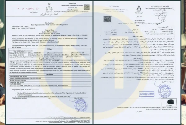 ترجمه رسمی تعهدنامه