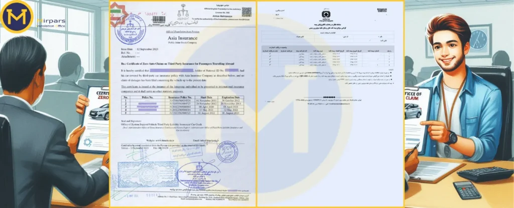 ترجمه گواهی عدم خسارت خودرو + نکات، زمان و هزینه