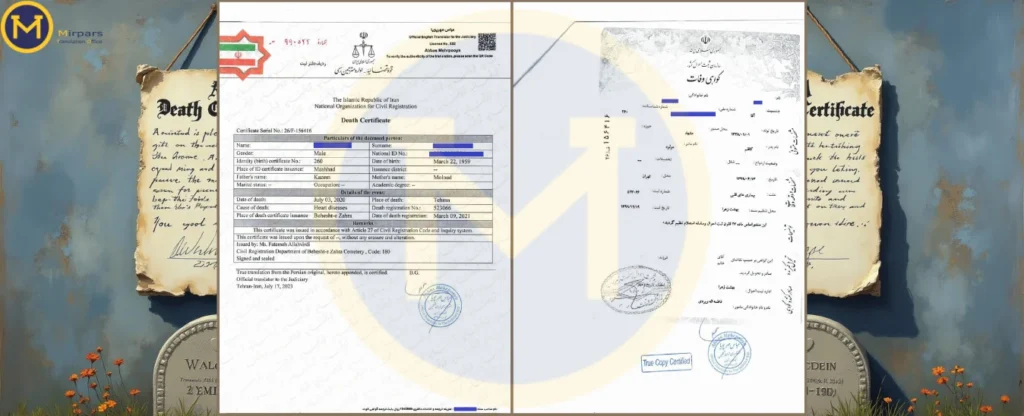 ترجمه گواهی فوت + نکات، زمان و هزینه
