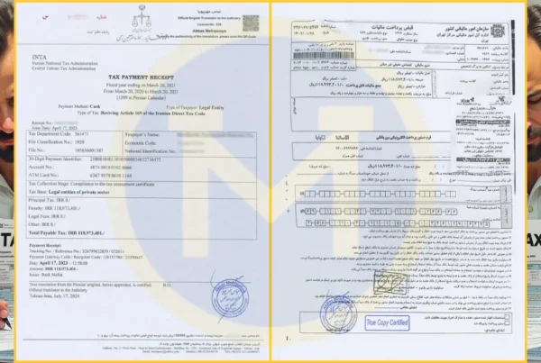 ترجمه رسمی قبض پرداخت مالیات + نکات، زمان و هزینه
