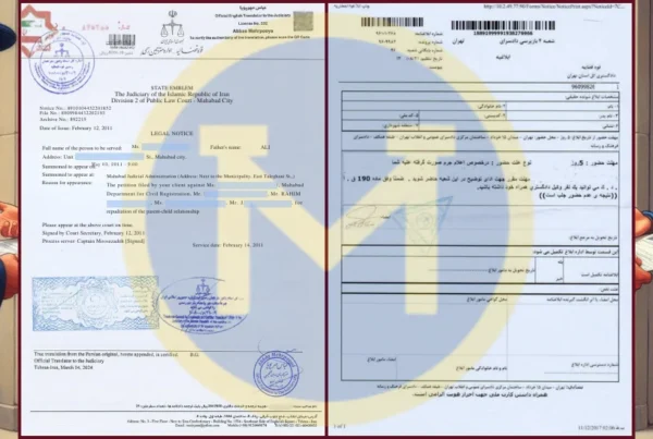 ترجمه ابلاغیه