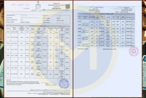 ترجمه گزارش ورود و خروج از کشور