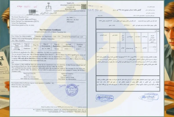 ترجمه رسمی گواهی مفاصا حساب مالیاتی