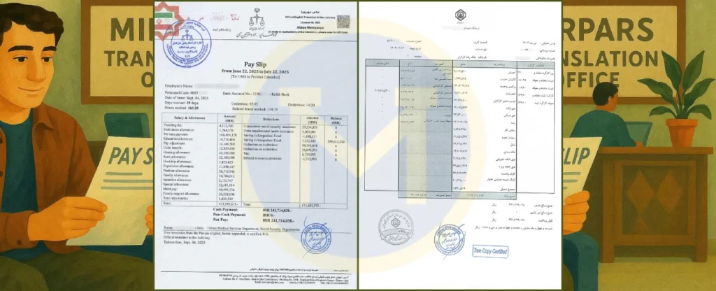 ترجمه فیش حقوقی