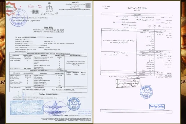 ترجمه فیش مستمری