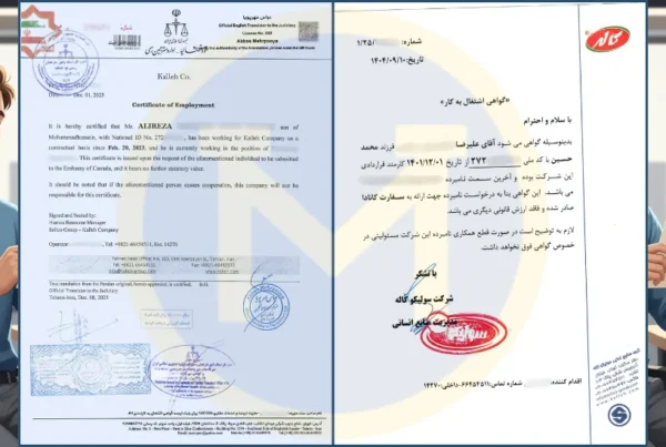 ترجمه گواهی اشتغال به کار