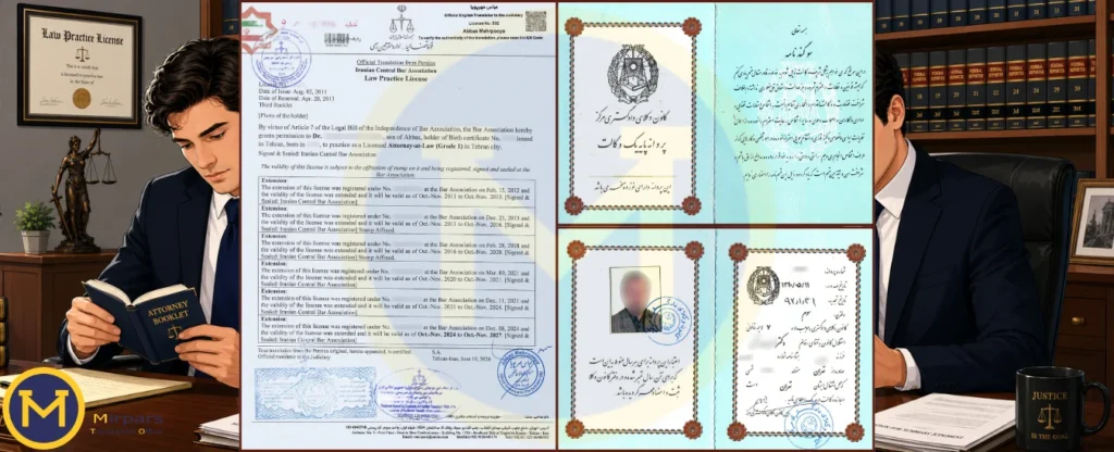 ترجمه دفترچه وکالت