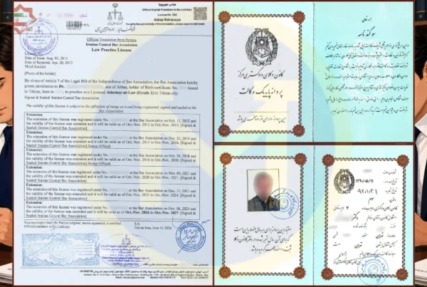 ترجمه دفترچه وکالت