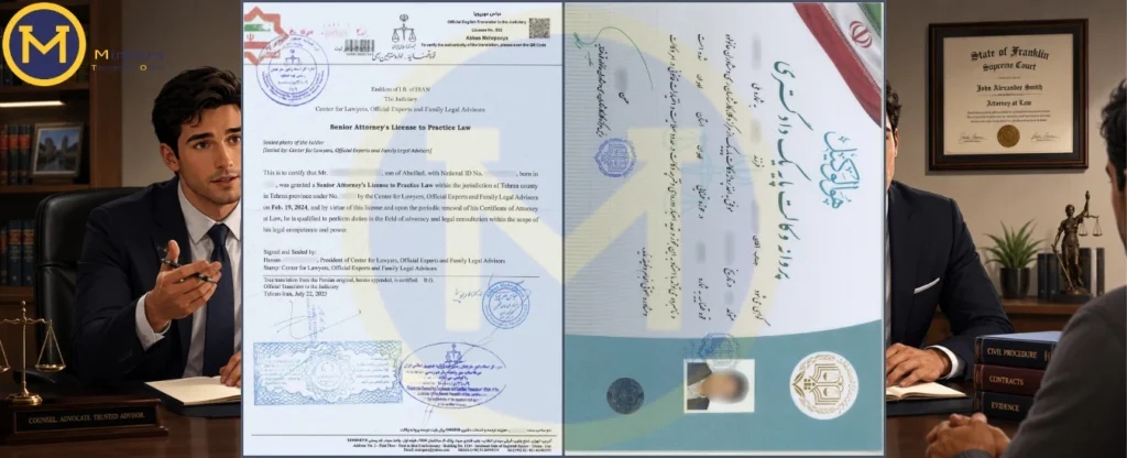 ترجمه پروانه وکالت